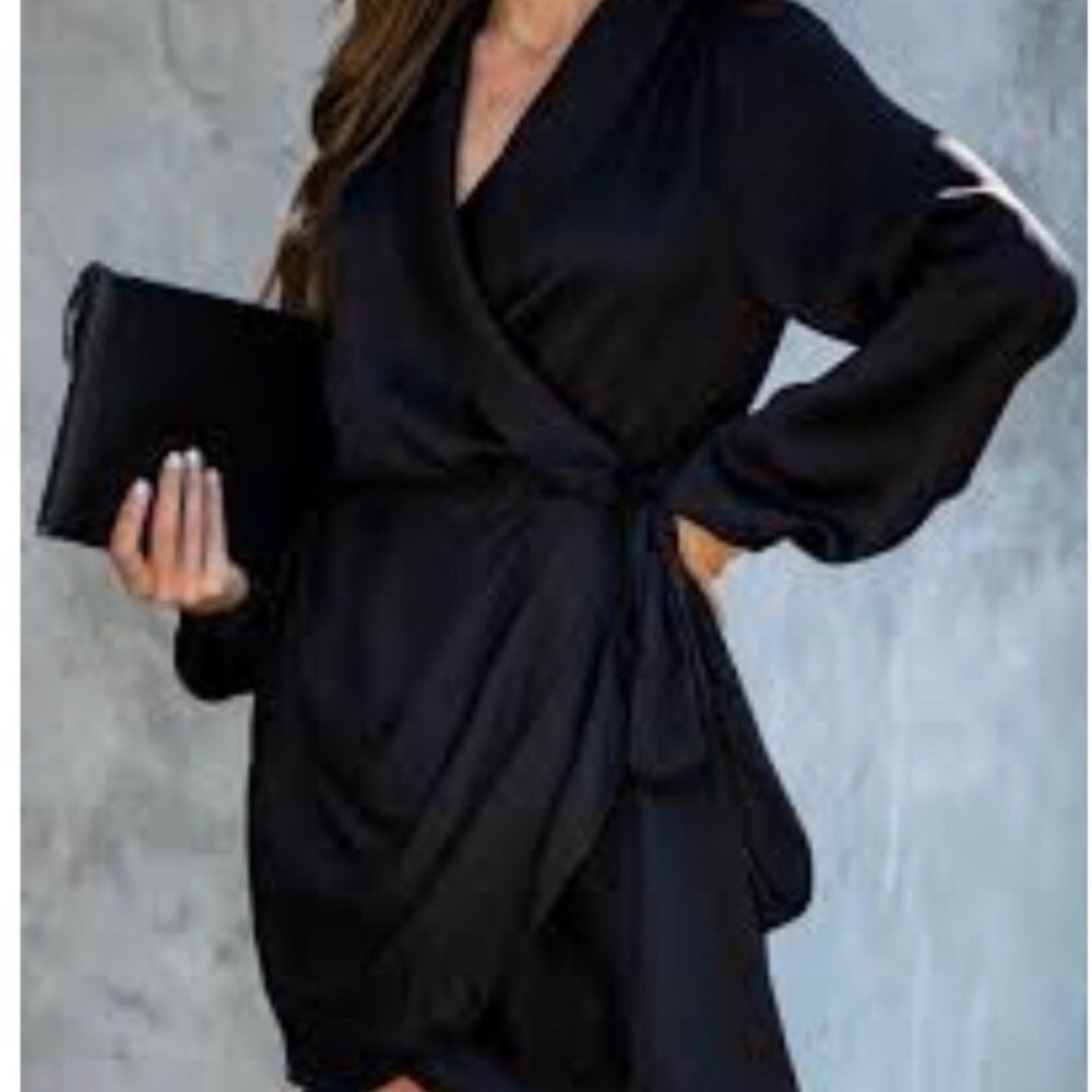 Vici Miss Mistletoe Satin Wrap Dress